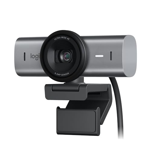 Logitech MX Brio Ultra HD 4K Webcam for Collaboration and Streaming, 1080p 60 FPS, Show Mode, Works with Microsoft Teams, Zoom, Google Meet, Nintendo Switch 2, Graphite